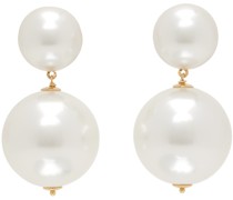 White & Gold Pearl #9122 Drop Earrings