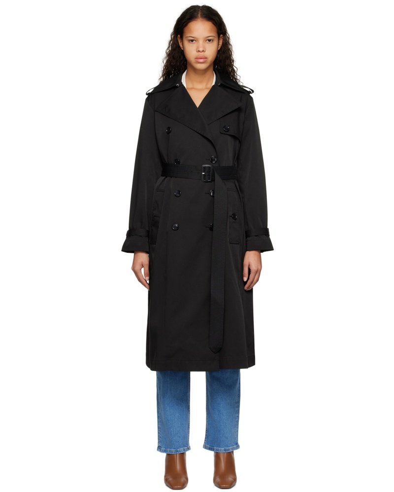 HUGO BOSS Damen Black Double-Breasted Trench Coat