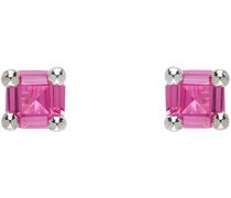 Silver & Pink Atomic Earrings
