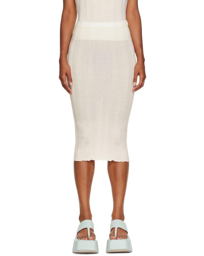 Baserange Damen Off-White Adler Midi Skirt Baserange Damen Off-White Adler Midi Skirt