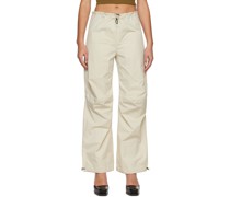 Beige Drawstring Lounge Pants