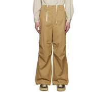 Beige Drawstring Trousers