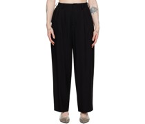 Black Double Tucked Trousers