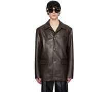Brown Danick Regenerated Leather Jacket