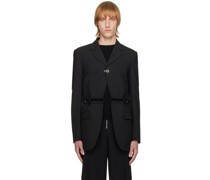 Black Rope Macrame Blazer