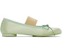Green Bow Ballerina Flats