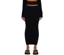 Black Split Midi Skirt