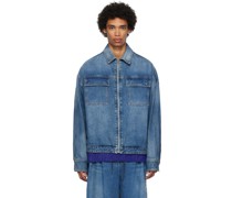 Blue Zip Denim Jacket