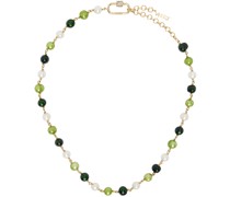 Gold 'The Single Multi Green' Pearl Necklace Necklace