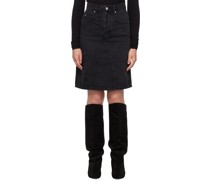 Black Fiali Denim Midi Skirt