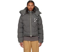 Gray Abstract Down Jacket