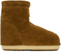 Tan No Lace Ankle Boots