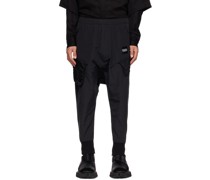 Black Paneled Cargo Pants