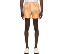 Yellow & Orange Striped Khadi Shorts