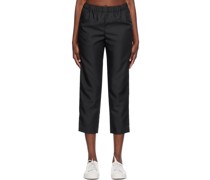 Black Garment-Washed Trousers