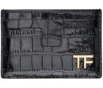 Black Shiny Stamped Croc TF Card Holder