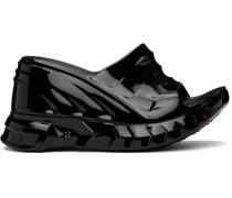 Black Marshmallow Heeled Sandals