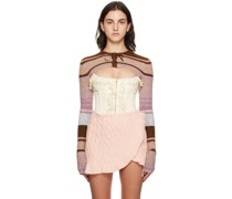 Pink & Brown Micro Cardigan