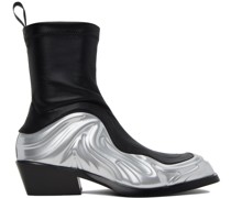 Black & Silver Solare Boots