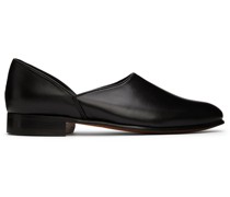 Black Leather House Loafers