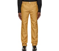 SSENSE Exclusive Yellow Pinstripe Londré Trousers