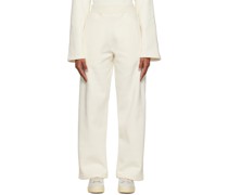 White Ribbed Lounge Pants