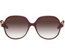 Burgundy Round Sunglasses