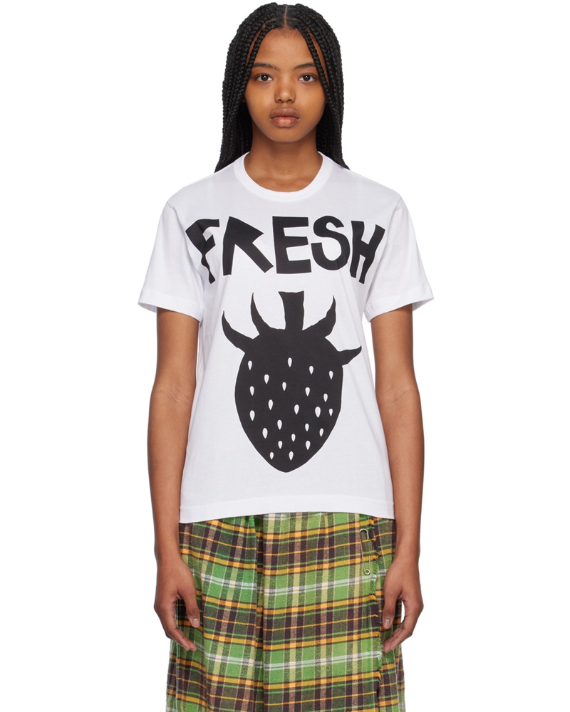 Comme des Garçons Damen White Brett Westfall Edition Printed T-Shirt Comme des Garçons Damen White Brett Westfall Edition Printed T-Shirt