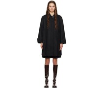 Black Volume Waxed Trench Coat