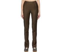 SSENSE Exclusive Brown Wool Slit Trousers