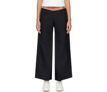 Black Low-Rise Trousers