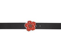 Black Paris Boke Flower Reversible Belt