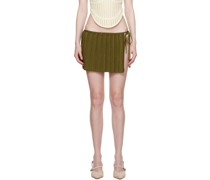 Green Pleated Reversible Miniskirt