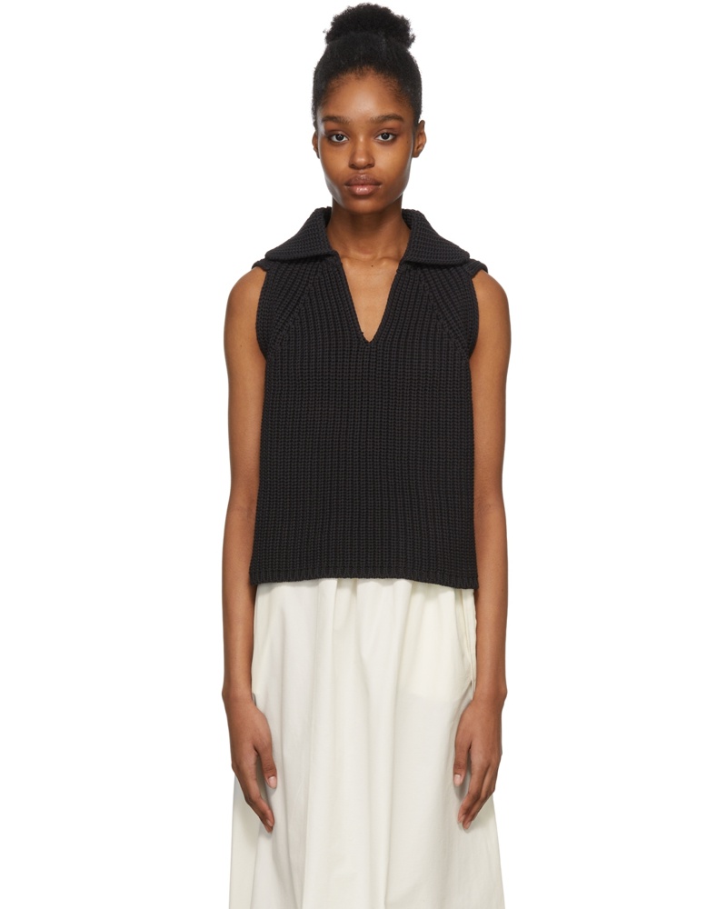 DEVEAUX Damen Black Knit Aubrey Vest