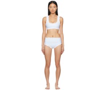 White Racerback & Ruffle High Bikini