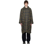 Navy & Yellow Check Coat