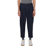 Navy Pleated Trousers