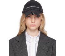 Black 'Bal.com' Piercing Cap