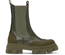 Khaki Cleated Chelsea Boots