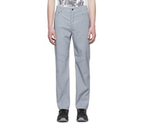 Silver Polyester Trousers