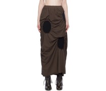Brown Ovals Midi Skirt