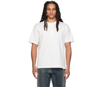 White Three-Button T-Shirt