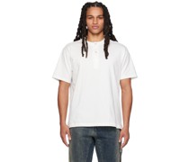 White Three-Button T-Shirt