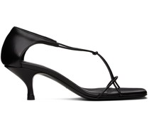 Black 'The Leather Knot' Heeled Sandals