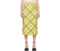 Green Argyle Midi Skirt