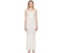 White Soft Lounge Long Slip Dress