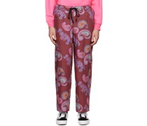 Red Graphic Print Trousers