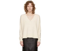 White Cashmere V-Neck Sweater