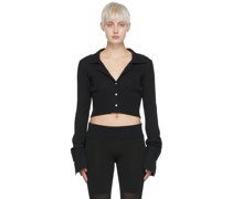 Black Polyester Cardigan