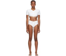 White Ruched Crop & Odessa Bikini